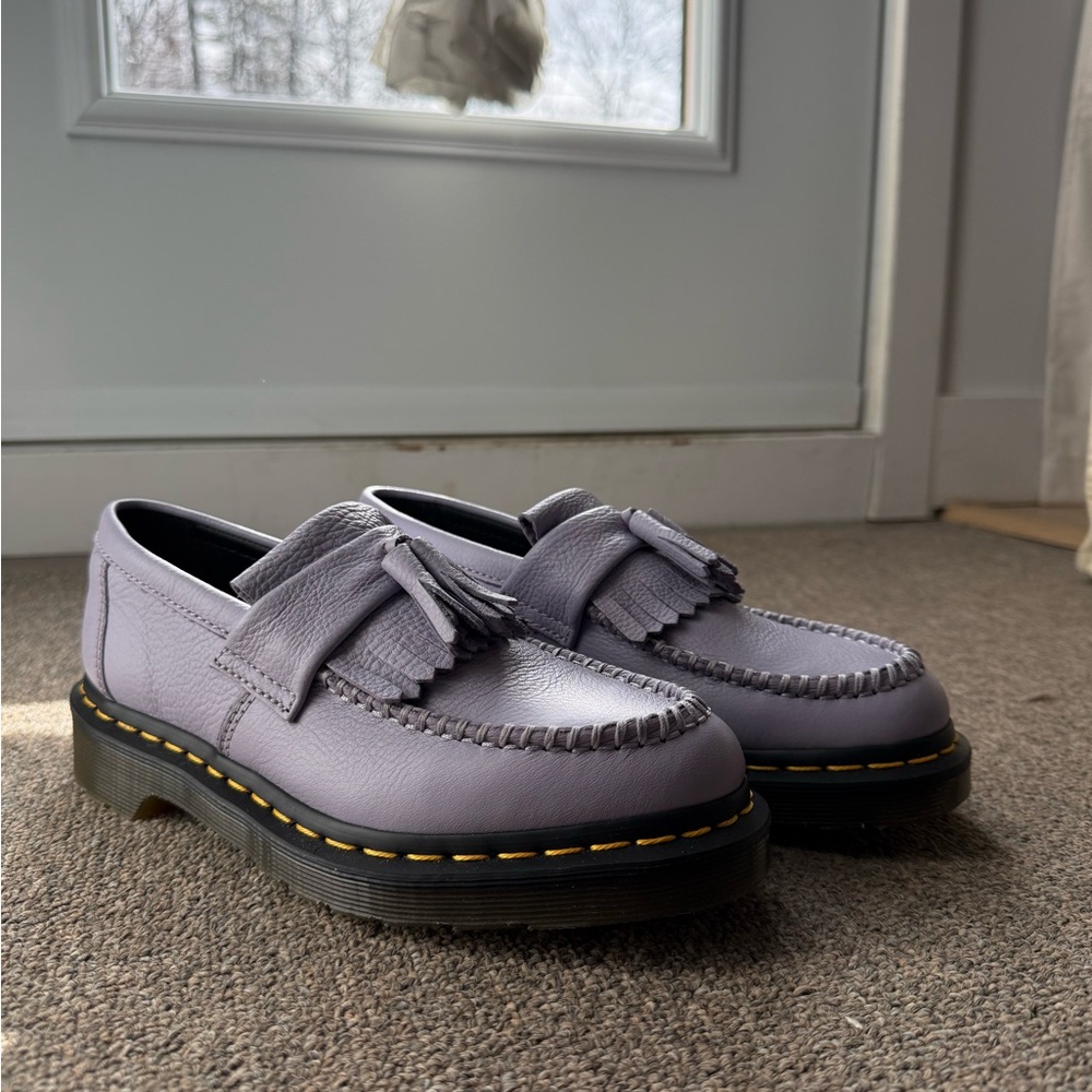 NWOT Dr. Martens Lavender Tassel Kiltie Leather Loafers